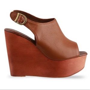 Jeffrey Campbell Snickers Leather Platform Wedges